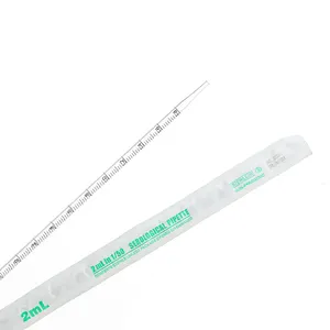 Chemistry Laboratory Equipment Transparent Disposable 2ml Plastic Sterile Serological Pipettes