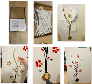 Vente en gros de vase à fleurs multi-pièces colorés autocollant <span class=keywords><strong>mural</strong></span> 3D en acrylique pour décoration artistique DIY poster <span class=keywords><strong>mural</strong></span> pour décoration intérieure bâton pour chambre à coucher - Product Image 5