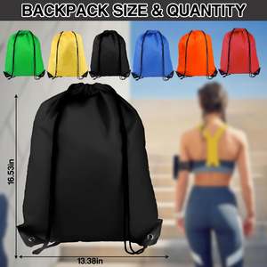 Portable Unisex Gym <b>Drawstring</b> Shoes Bag Waterproof Sports <b>Backpack</b> Thickened 210D Nylon Custom Logo Storage Stock <b>Backpack</b> - Product Image 4