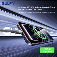 Câble USB-C vers USB-C GULFY 60W PD à charge rapide, 1M, tressé en nylon, pour iPhone 17/16/15 et téléphones Android, synchronisation de données 480 Mbps