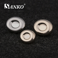 Boutons concaves en alliage de zinc poli de luxe SANKO pour la couture, boutons métalliques écologiques à haute brillance pour manteaux et uniformes