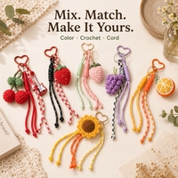 Gehaakt macramé koord, boho chic decoratie, handgeweven breiwerk, fruit rugzak hanger, gehaakte tas charme, sleutelhanger