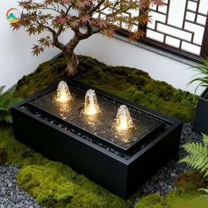 Fontaine moderne pour aménagement paysager de jardin, bassin <span class=keywords><strong>d</strong></span>'<span class=keywords><strong>eau</strong></span> avec jets éclairés par LED pour la <span class=keywords><strong>d</strong></span>écoration de cour - Product Image 1