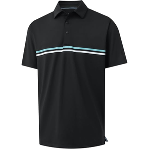 Chemise de golf pour homme à séchage rapide, manches courtes, en coton tricoté, avec rayures sur la poitrine, col boutonné, imprimé numérique, vêtements de sport décontractés - Product Image 6
