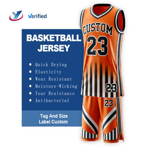 カスタマイズされた大人昇華バスケットボールスーツメッシュ通気性プリントバスケットボールスーツ工場直販 - Product Image 1