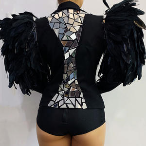 Traje <span class=keywords><strong>de</strong></span> lentejuelas con plumas para discoteca, bar, cantante, baile, concierto, <span class=keywords><strong>disfraz</strong></span> exagerado <span class=keywords><strong>de</strong></span> Drag Queen - Product Image 4