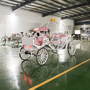 รถม้าฟักทองสีขาวคุณภาพสูง ราคาไม่แพง รถม้าฟักทองสำหรับงานแต่งงาน รถม้าไฟฟ้า ดีไซน์ใหม่ - Product Image 4