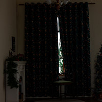 Rideau occultant à œillets Ours de Noël Vert Foncé, en polyester, occultant la lumière, pour Chambre, Salon, Salle à manger