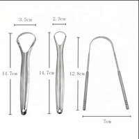 Lot de 3 Nettoie-Langues en Acier Inoxydable en Forme de U avec Étui, Personnalisables par Gravure Laser, Vente en Gros