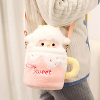 Sac à bandoulière en peluche agneau avec matériau en peluche super doux et rembourrage en coton PP, cadeau de fête pour couple et meilleur ami, jouet en peluche