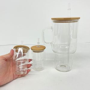 Reusable Double <b>Walled</b> 3Oz Mini Shot Snow Globe Glass Tumbler With Pre-Drilled Hole Suitable for <b>Vinyl</b> - Product Image 2