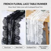 Chemin de table en dentelle blanche en polyester durable, écologique et moderne de haute qualité pour les mariages et les événements