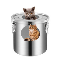 Caja de arena para inodoro de plástico para gatos de acero inoxidable de gran capacidad, diseño semicerrado antisalpicaduras con función de desodorante elevado