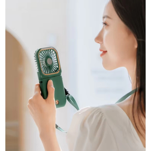พัดลมห้อยคอตั้งโต๊ะพับได้ขนาดเล็กพกพาสะดวกแบตเตอรี่สำรองพลาสติกสำหรับใช้งานกลางแจ้งสมาร์ทโฮม - Product Image 1