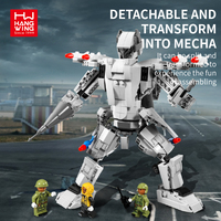 617 Piezas de Bloques de Construcción de Robots de Combate de la Serie Militar, Transformables, para Niños, con Muñeco