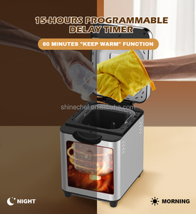 SOHEF Machine à pain électrique compacte en acier inoxydable pour la <span class=keywords><strong>maison</strong></span> japonaise, super compacte, 1 lb, avec fonction mélangeur de fruits automatique, certifiée PSE/CE - Product Image 3