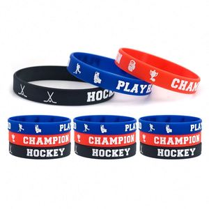Bracelet en silicone sportif pour le hockey et le basketball, idéal pour les événements de compétition, les fêtes d'équipe et les promotions. - Product Image 2