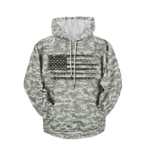 Sudaderas Patrióticas de Alta Visibilidad para Hombre, con Estampado de Bandera, Ribete Reflectante, Otoño, ODM, Poliéster/Algodón para Seguridad - Product Image 1