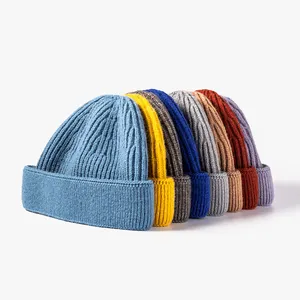 Bonnet d'hiver en acrylique unisexe de haute qualité à logo personnalisé, bonnet de protection chaud avec crâne tricoté, bonnet de ski sportif