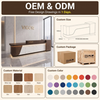 Comptoir de bar en bois moderne et simple sur mesure, bureau d'accueil pour hôtel, salon de beauté, table de caisse pour réception d'entreprise, bureau de vente