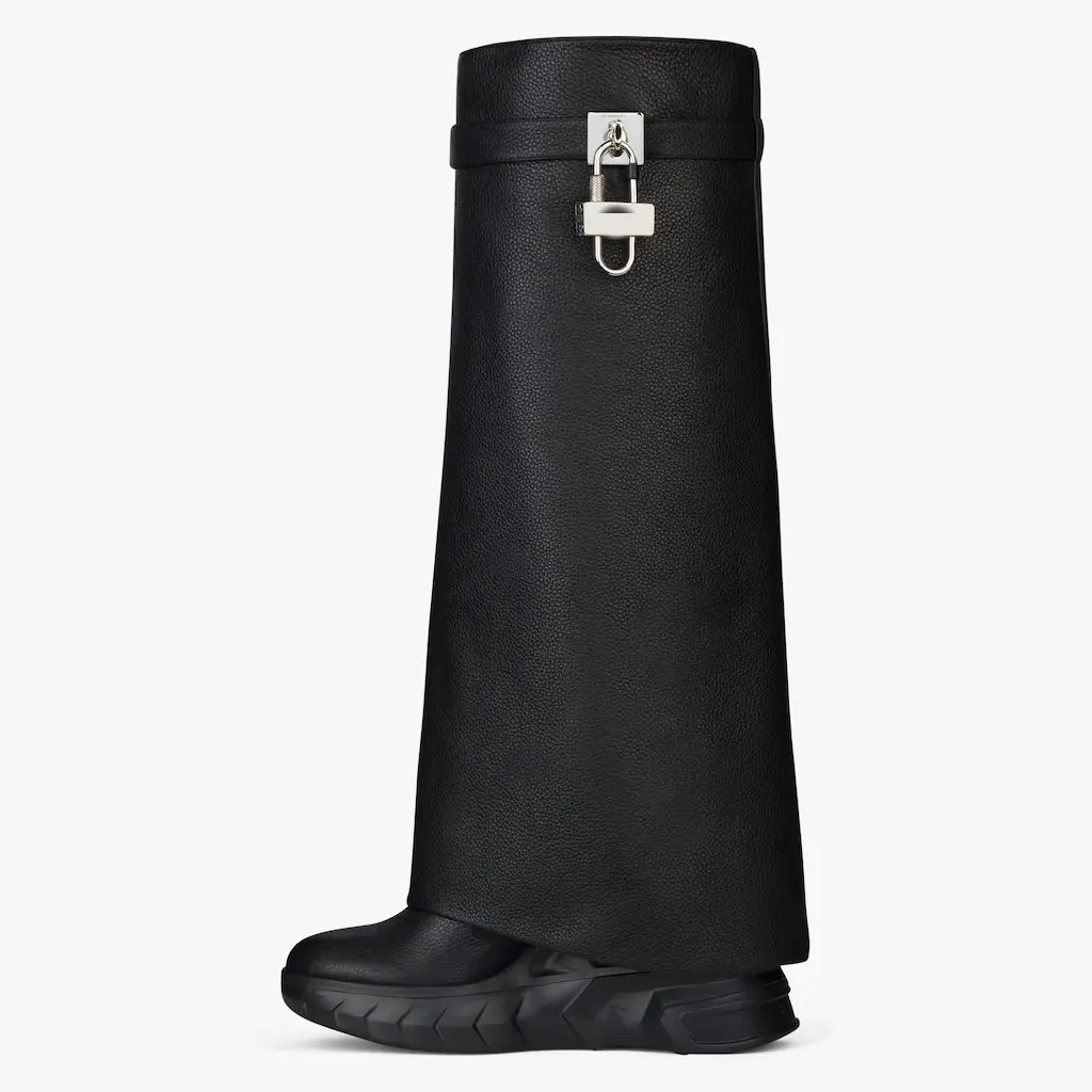 Bottes à plateforme longue pour femmes, en cuir véritable, droites, rondes, avec serrure requin, avec boucle, nouvelle collection 2023