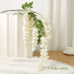 <span class=keywords><strong>Fiori</strong></span> Artificiali di Glicine a 5 Rami, Nuovo Design per Decorazioni Natalizie, Capodanno, Matrimoni, Casa e Hotel - Product Image 5