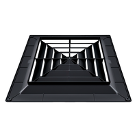 Diffuseur d'air carré noir en ABS, grille de ventilation à 4 voies anti-condensation pour climatiseur central