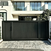 Portail Coulissant Automatique avec Interphone et Kit de Serrure, Revêtement Poudré Écologique pour Allée de Villa et Entrée Extérieure