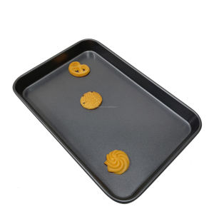 Lot de 3 plaques à pâtisserie rectangulaires en acier au carbone, antiadhésives, peu profondes, compatibles <span class=keywords><strong>four</strong></span>, <span class=keywords><strong>pour</strong></span> cuisine domestique, vente en gros usine - Product Image 4