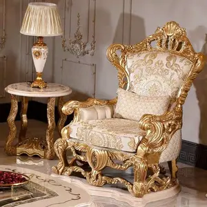 European Style Royal Victorian Vintage Classic Sofa Furniture Luxury Classic Carved Solid Wood Sofa Set