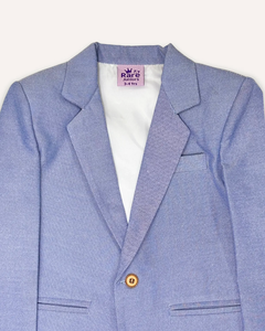Blazer en coton texturé bleu clair pour garçons, veste élégante pour occasions spéciales, tissu de qualité supérieure et coupe confortable pour enfants - Product Image 5