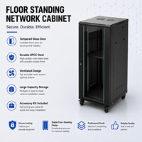Pengiriman Cepat Kabinet Server 22U 600x1200x1000mm dengan Ruang Rak Dalam dan Kunci Pengaman untuk Peralatan Jaringan