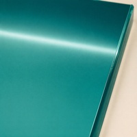 Panel Kaca Berlapis Biru Cyan untuk Dinding Fitur Backlit