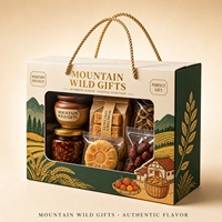 Boîte Cadeau Spécialisée Mountain Wild Gifts avec Poignée en Corde et Fenêtre, Emballage en Carton Personnalisé pour Produits Locaux
