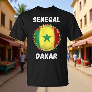 Camiseta con la Bandera de Senegal Dakar, Diseño Retro Vintage, Unisex, Talla Adulto, Impresión en Serigrafía China - Product Image 3