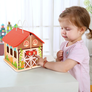 아이를 위한 나무로 되는 놀이 말 안정되어 있는 집 선물 장난감 - Product Image 4