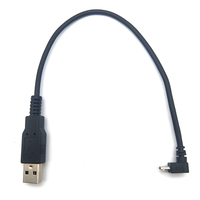UL2725 28awg kabel Data USB mikro 90 derajat 90 derajat jaket PVC pelindung jalinan sudut untuk komputer ke atas ke bawah kiri kanan