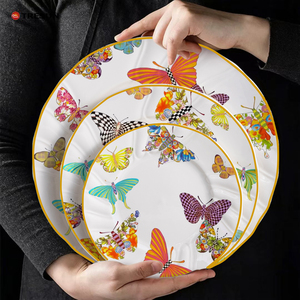 Vajilla Clásica de Porcelana Blanca Ecológica con Diseños Personalizables, Logotipos y Formas Florales, Platos de Cerámica - Product Image 2