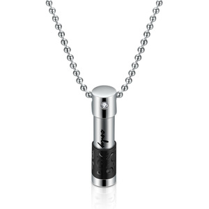 Collar personalizado con botella de aceite esencial, colgante cilíndrico de acero inoxidable con incrustaciones de diamantes para regalo de aromaterapia - Product Image 4