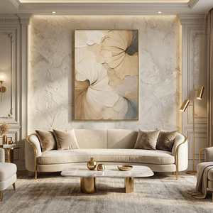 Original Oil Painting on Floral Canvas Flowers Texture Wall Art <b>Large</b> Textured Hand Painted Artwork Neutral for Living Room - Product Image 3