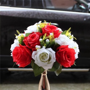 Rosa Artificial de seda <span class=keywords><strong>para</strong></span> decoración de coche, Bola de flores de carretera <span class=keywords><strong>para</strong></span> boda, escaleras, suministros de boda, accesorios, venta al por mayor de fábrica - Product Image 2