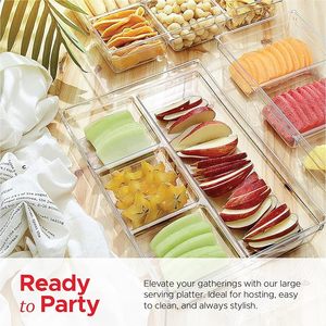 ชุดถาดอะคริลิคใส4ส่วนถาดสำหรับปาร์ตี้ถาดคุกกี้อาหารแบบไม่มี BPA ถาดโชว์ขนมและชีส - Product Image 5