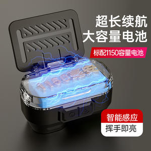 Linterna Frontal LED T-12 con Sensor de Movimiento, Alcance de 100-199M, Batería Recargable, Color Negro, para Ciclismo, Correr, Pesca y Actividades al Aire Libre - Product Image 3