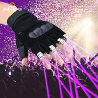 Gants laser LED multi-lignes 4 pièces avec lumières violettes/rouges/vertes pour DJ, scène, Halloween, rave et discothèque