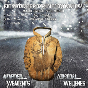 เสื้อฮู้ดลายกวาง 3 มิติ พิมพ์ลายแปลกใหม่สำหรับฤดูหนาว ผ้าฟลีซ โพลีเอสเตอร์ 100% แห้งเร็ว สำหรับผู้ชายและผู้หญิง ขายส่ง - Product Image 2