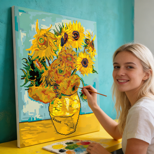 Kit de Peinture à l'Huile Numérique DIY, Art Abstrait Minimaliste, Peinture par Numéros pour Adultes Anti-Stress, Grande Toile Tendue, Vente en Gros - Product Image 1