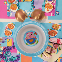 Bol d'alimentation pour enfants, 5.8 pouces, design de poignée ronde, en mélamine cochon rose, top vente en gros