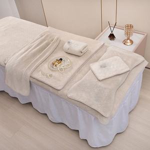 Premium 5pcs Bubble Velvet <strong>Towel</strong> Kit for Facial Spa, Salon Use Head <strong>Wrap</strong> <strong>with</strong> Opening &amp; Massage Bed Linen <strong>Towel</strong> - Product Image 1