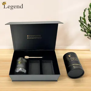 Gift Cardboard Box Luxury Honey Gift Box 380ml 250g 500g Jar Tube Packaging Boxes Honey Glass Bottle Magnetic Packaging Custom Honey Packaging Box