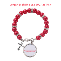 Personnalisation rapide en gros à la mode chapelet croix religieux Bracelets pour unisexe Sublimation chapelet Bracelet